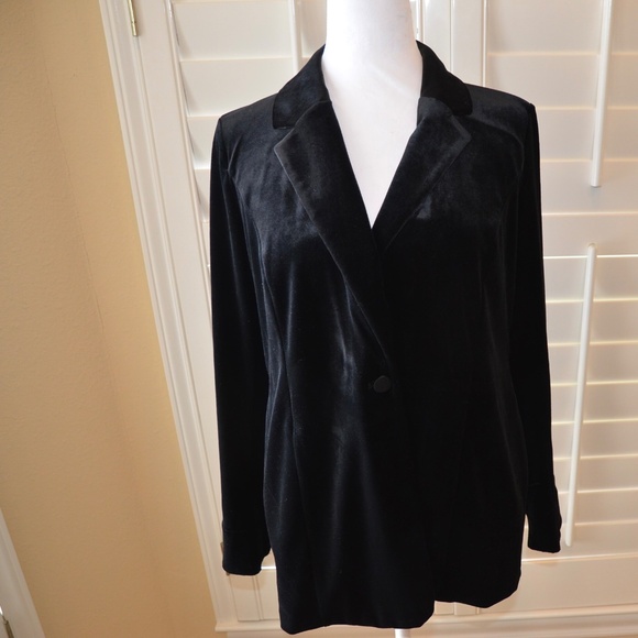 J. Jill One Button Velvet Jacket - Picture 4 of 10